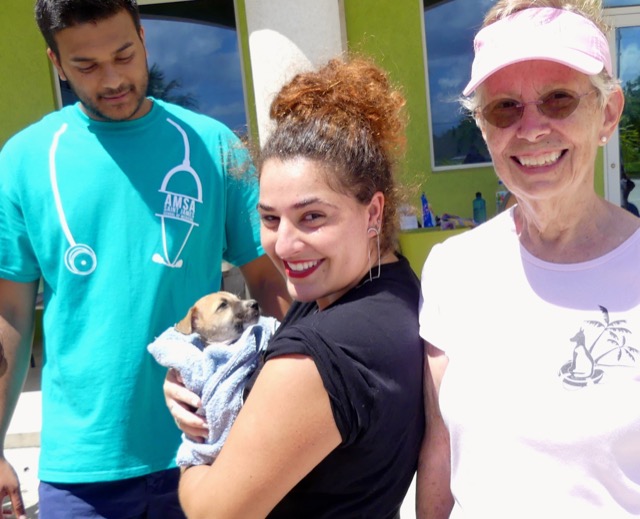 A scene from the puppy wash held on November 26, 2016 at the St. James School of Medicine