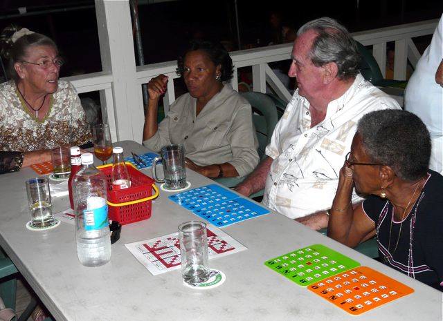 a table full of bingo players hopes to win fabulous prized