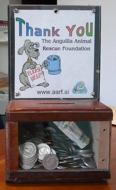 Please put some spare change in our collection boxes to support our Lehigh fund AARF wooden spare change boxes are in many stores in Anguilla