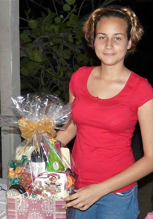 A winner got one of Kimberly's gift baskets
