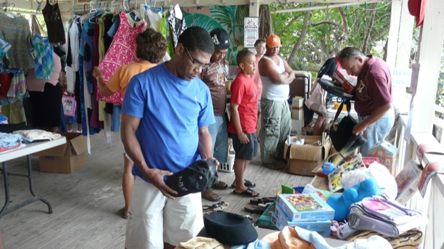 This photo shows people participating in one of our yard sales