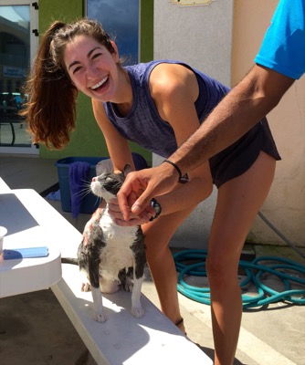 A photo from the AARF March 17, 2018 dog wash at the St. James School of Medicine