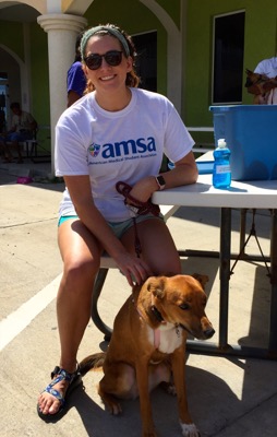 A photo from the AARF March 17, 2018 dog wash at the St. James School of Medicine