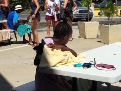 A photo from the AARF March 17, 2018 dog wash at the St. James School of Medicine