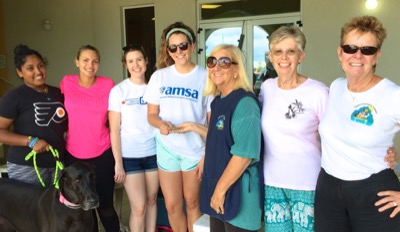 A photo from the AARF March 17, 2018 dog wash at the St. James School of Medicine