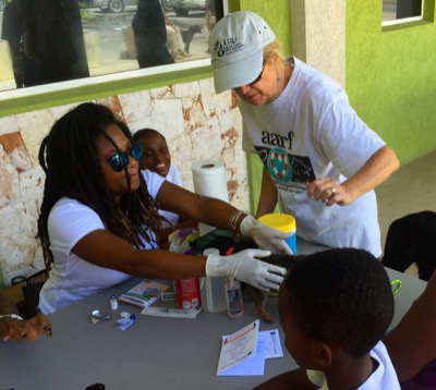 A photo from the AARF March 17, 2018 dog wash at the St. James School of Medicine