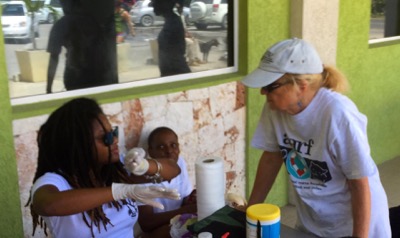 A photo from the AARF March 17, 2018 dog wash at the St. James School of Medicine