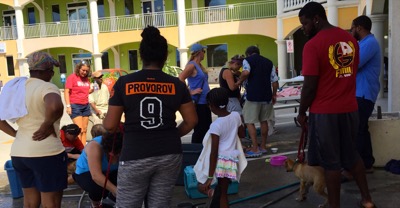 A photo from the AARF March 17, 2018 dog wash at the St. James School of Medicine